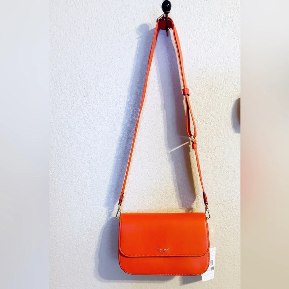 Kate Spade Buddie Smooth Leather Shoulder Bag Magma NWT - Picture 3 of 10